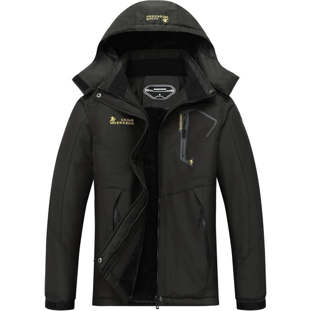Women's Black Waterproof Ski Jacket Warm Winter Snow Hooded Coat Shell